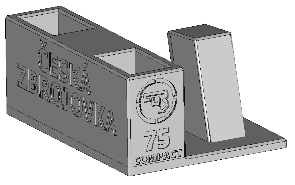 Stojánek do trezoru na CZ 75D compact a 2 zásobníky