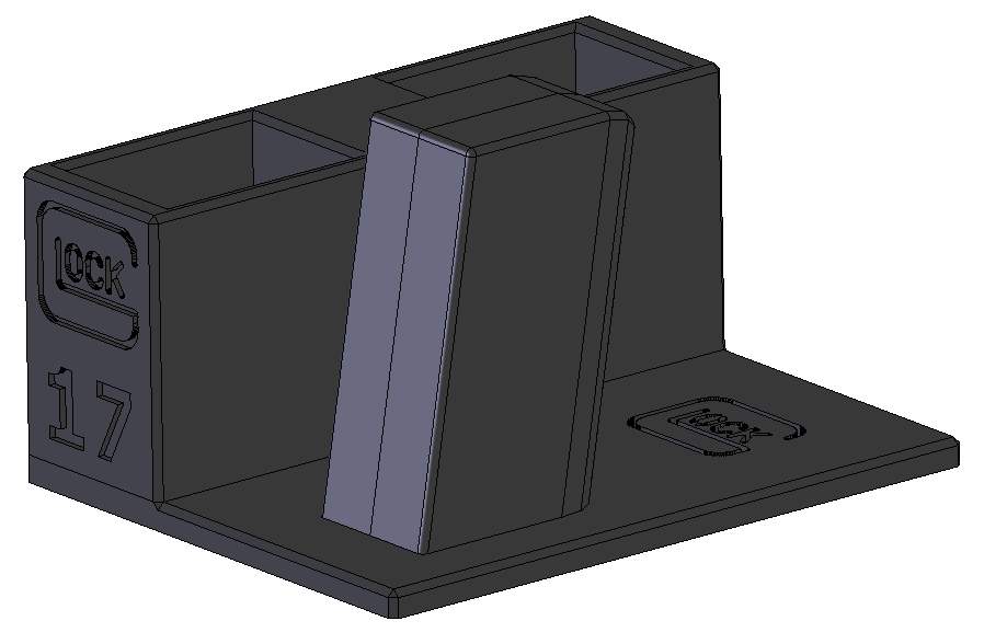 Stojánek do trezoru na Glock 17 a 2 zásobníky