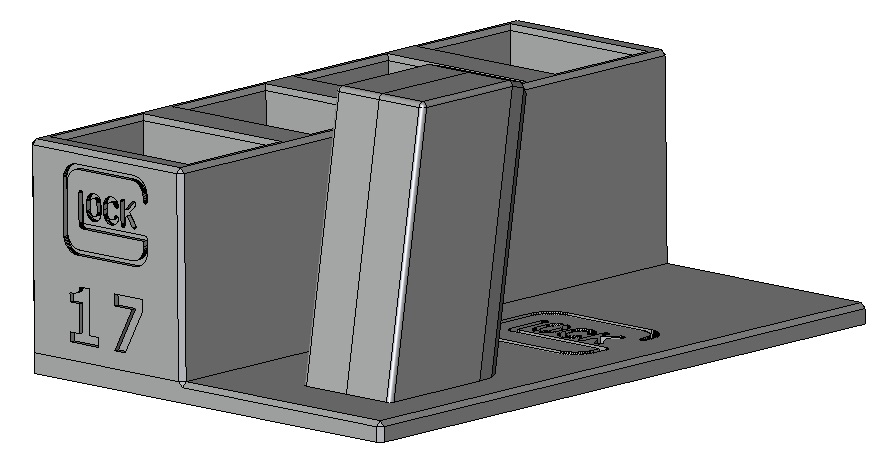 Stojánek do trezoru na Glock 17 + 4 zásobníky