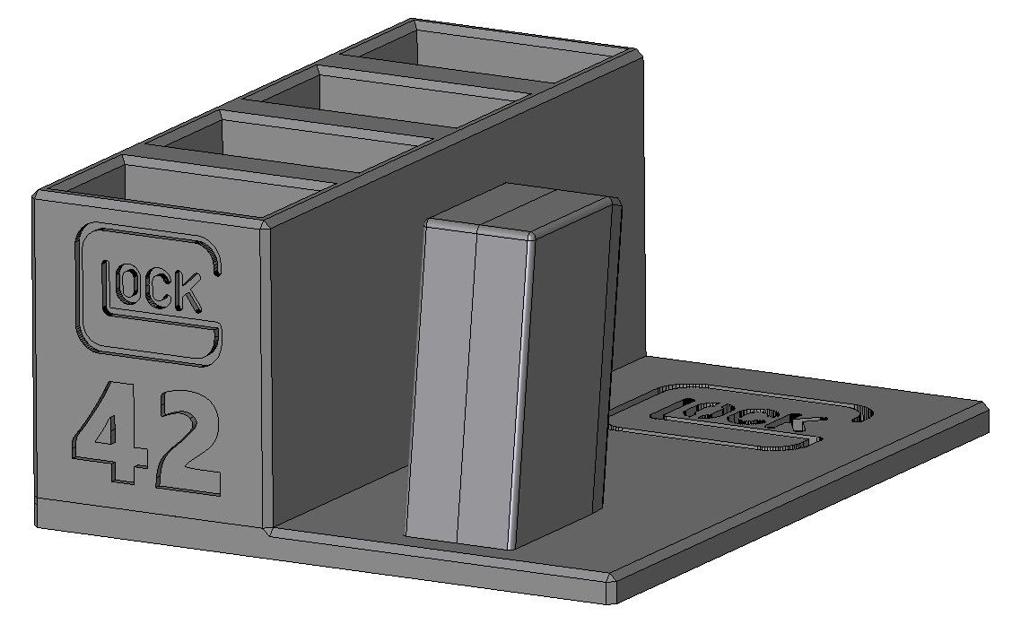 Stojánek do trezoru na Glock 42 + 4 zásobníky