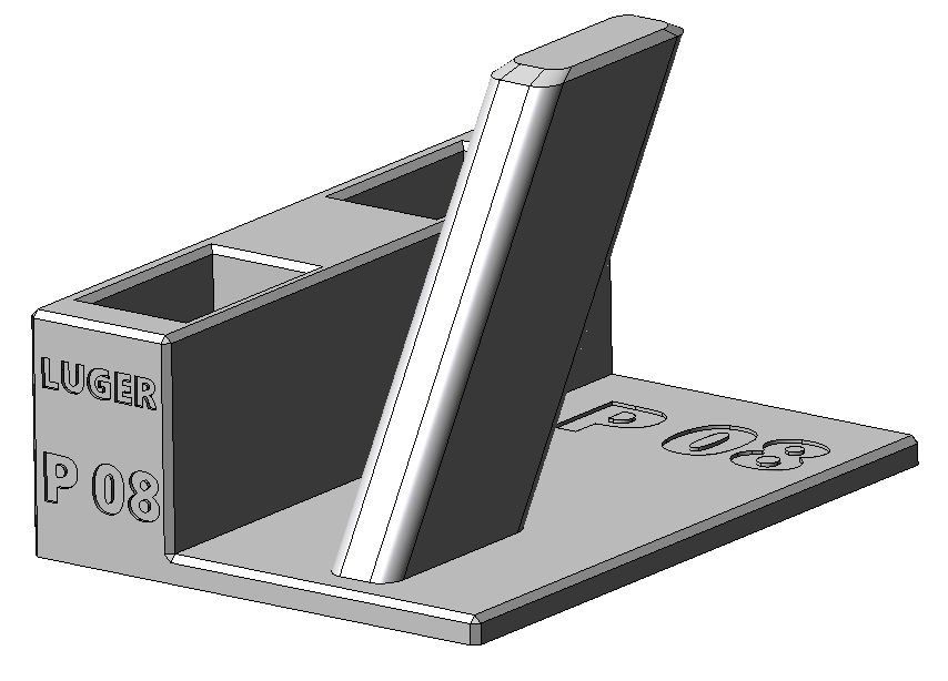 Stojánek do trezoru na Luger P08 a 2 zásobníky