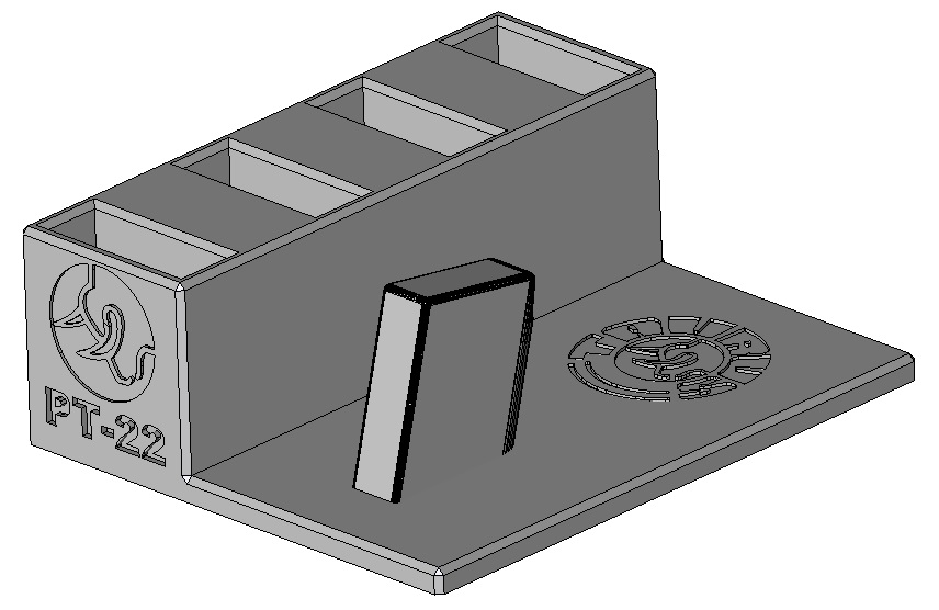 Stojánek do trezoru na Taurus PT-22 a 4 zásobníky