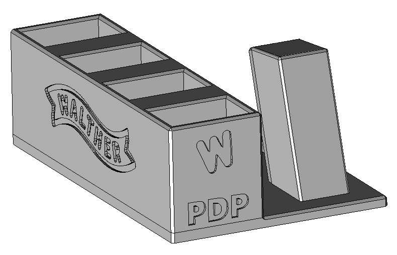 Stojánek do trezoru na Walther PDP + 4 zásobníky