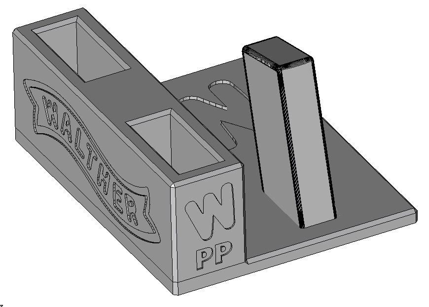 Stojánek do trezoru na Walther PP plynovka + 2 zásobníky