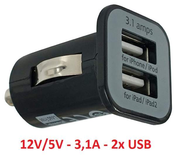 Zobrazit detail výrobku Autonabíječka USB adaptér 12V/5V 3,1A 2xUSB Zobrazit detail výrobku Autonabíječka USB adaptér 12V/5V 3,1A 2xUSB